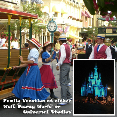 FAMILY VACATION – Enjoy a family vacation in Florida at Walt Disney World®.  Redeem for a gift card and book the resort, hotel and amenities of your choosing.  Airfare not included.